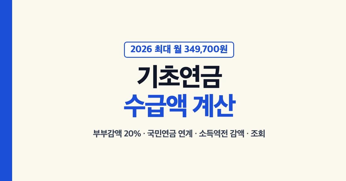 기초연금 수급액 2026 한 분당 최대 월 349,700원 부부 각 279,760원 계산 조회 감액