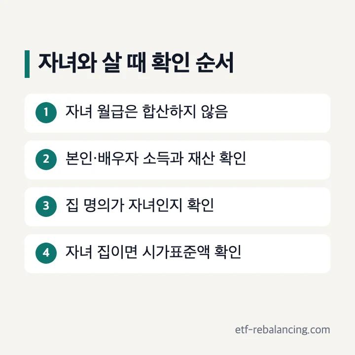 기초연금 자녀와 동거할 때 자녀 월급 본인 배우자 소득 재산 자녀 집 시가표준액 확인 순서