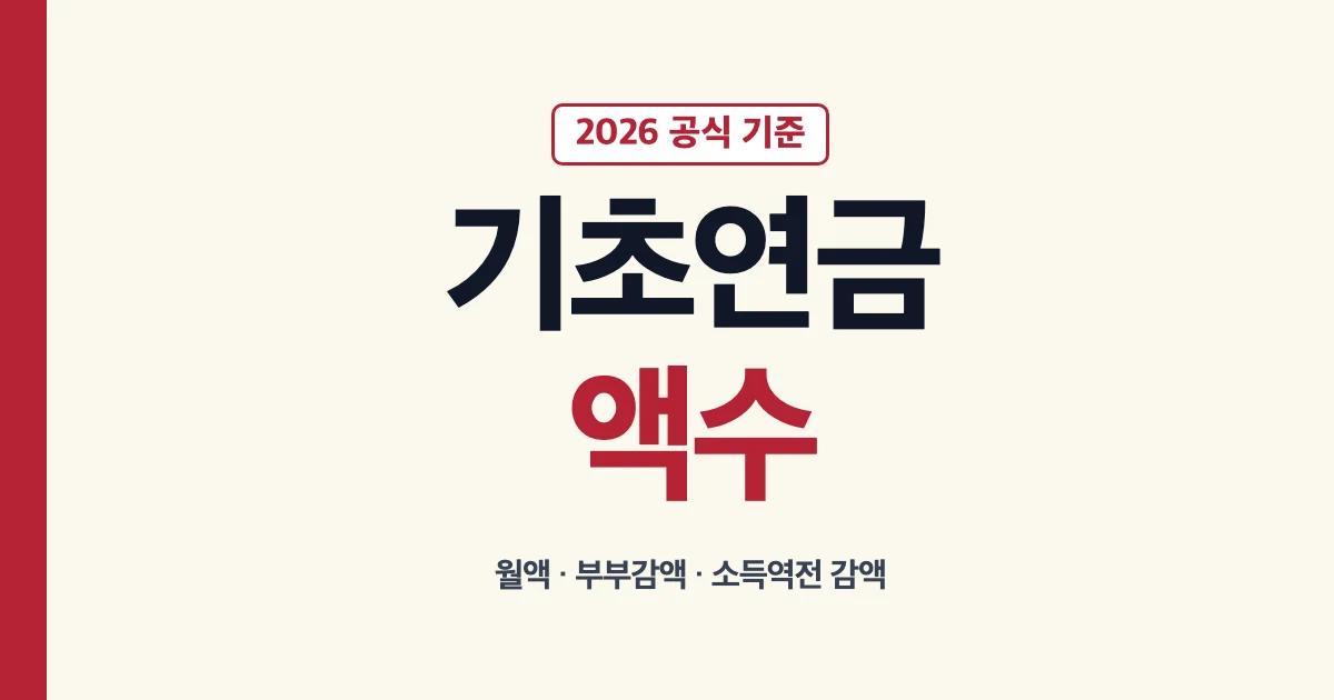 기초연금액수 2026년 기준 월액 확인