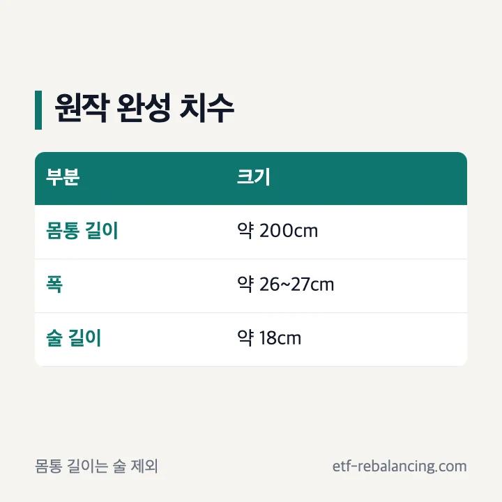 베를린스카프 원작 길이 200cm, 폭 26~27cm, 술 18cm
