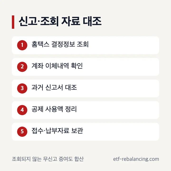 홈택스 증여세 결정정보 조회와 증빙 확인 목록