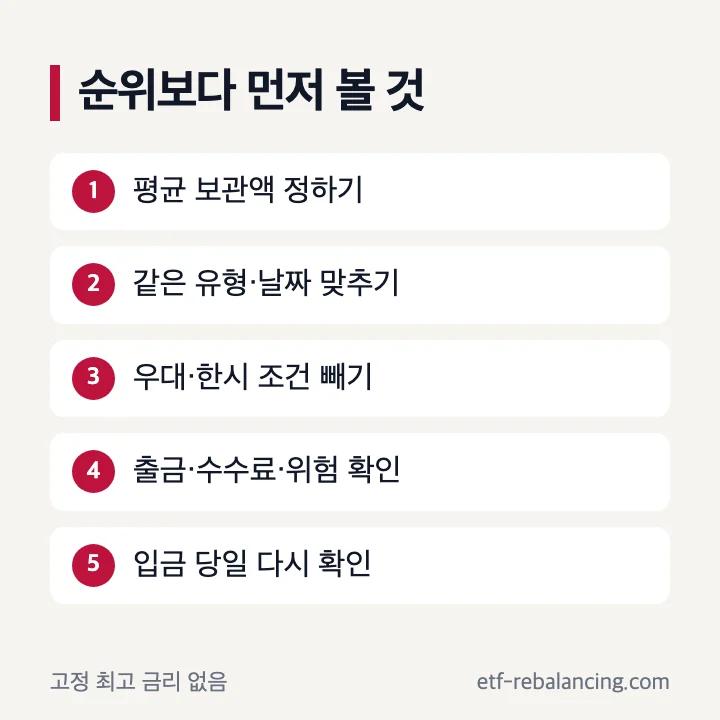 CMA 금리 순위 대신 확인할 적용 조건
