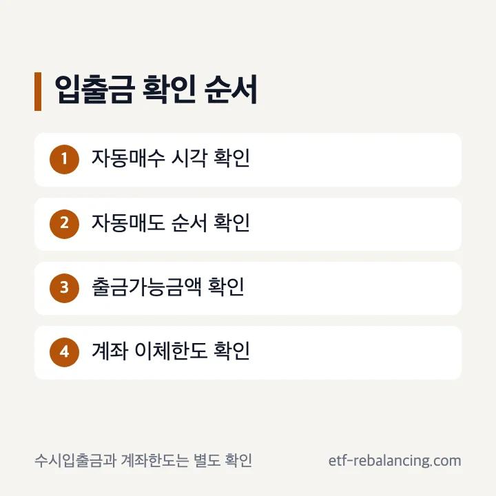 CMA 종금형 입출금 자동매수 자동매도 순서