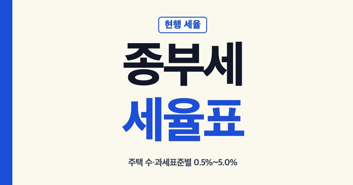 종부세세율 표 개편 안내
