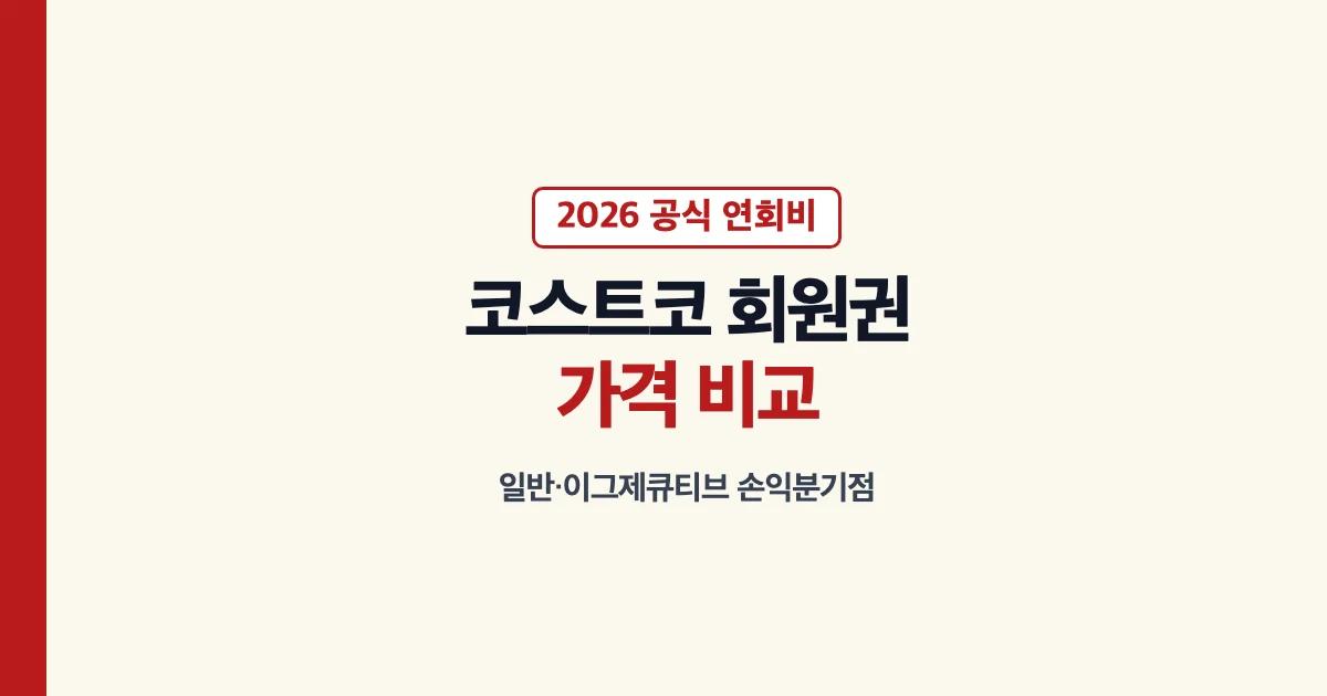 코스트코 회원권 가격과 이그제큐티브 손익분기점 안내