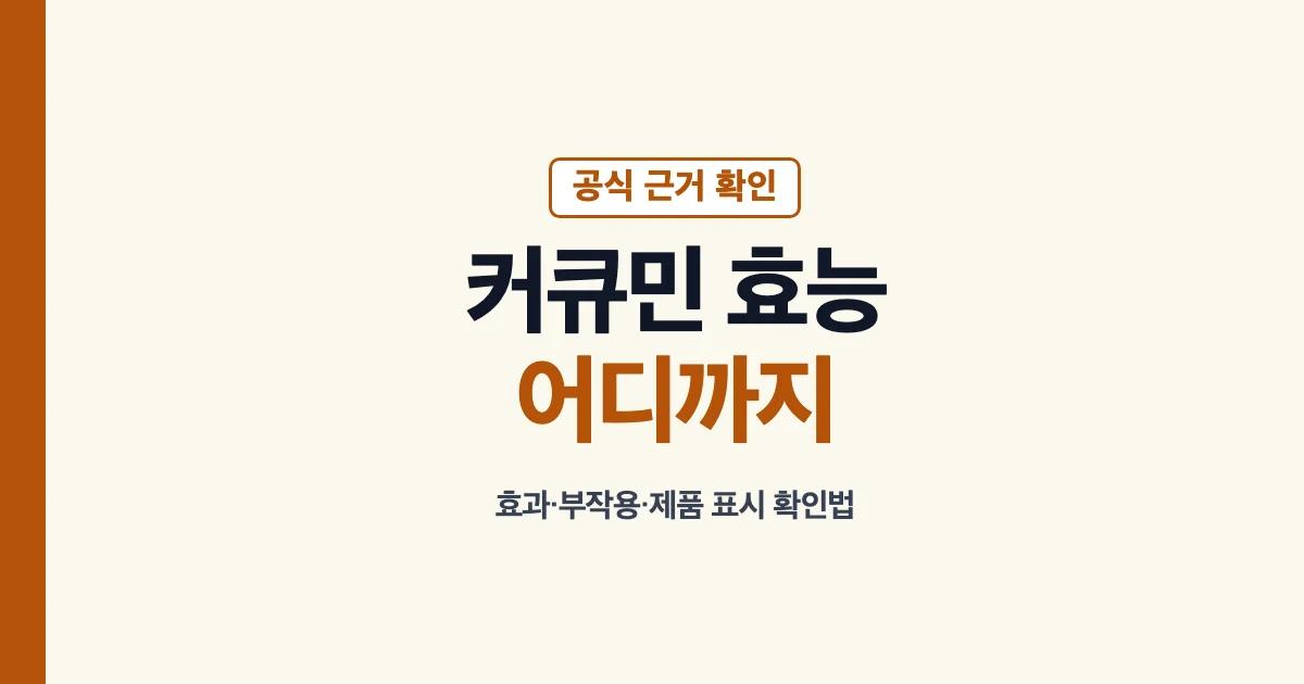 커큐민 효능의 공식 근거와 부작용 확인 안내
