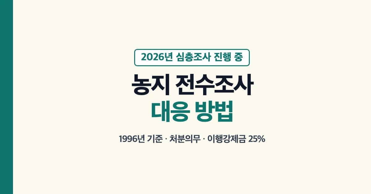 농지 전수조사 대상과 처분 절차 요약