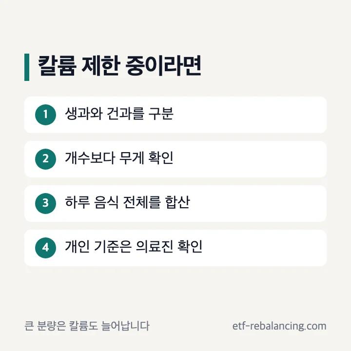 신장질환 식사에서 무화과 칼륨과 분량 확인 순서