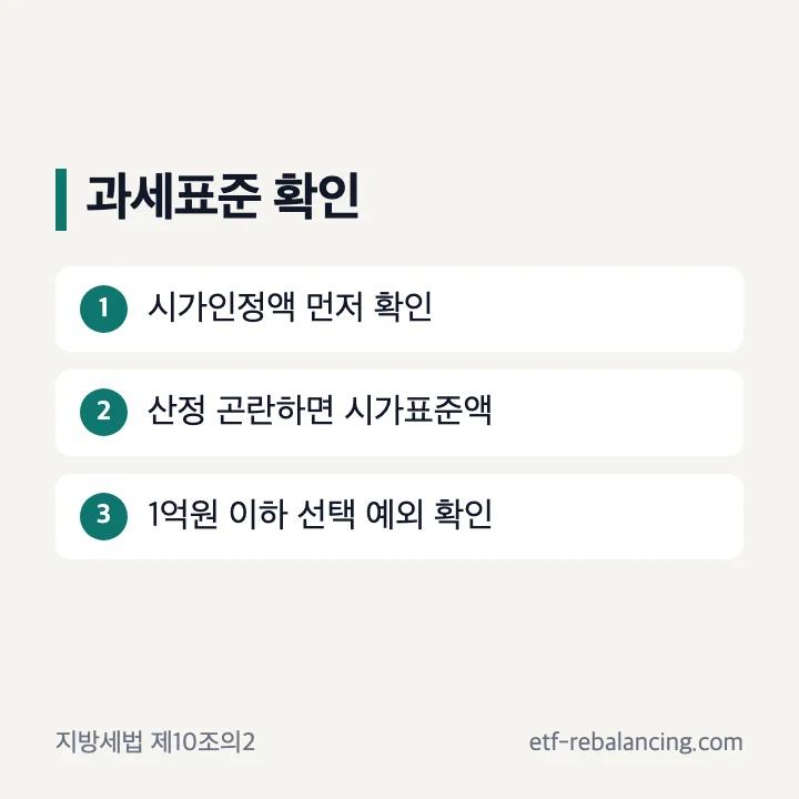 증여 취득세 시가인정액과 시가표준액 과세표준 구분