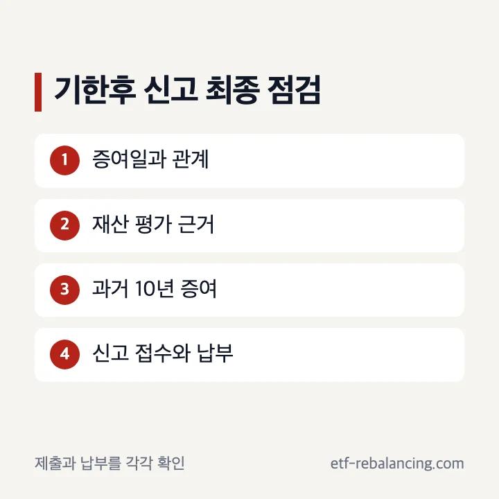 증여세 기한후 신고 전 최종 점검 항목