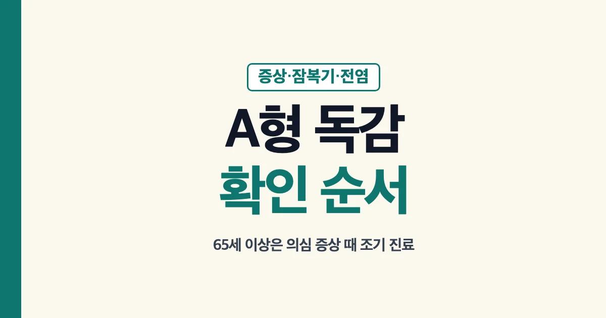 A형 독감 증상과 진료 순서 안내