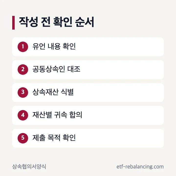 상속협의서 작성 전 확인 순서