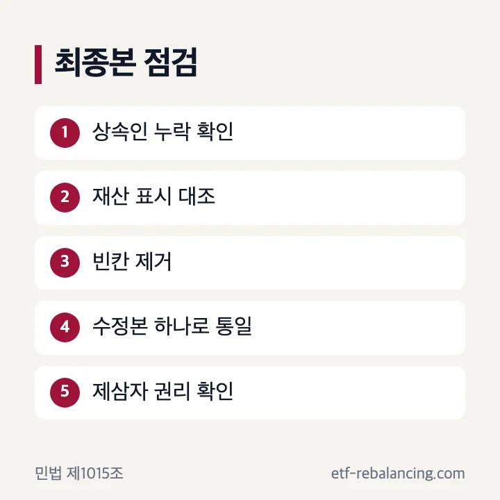 상속협의서양식 최종본 점검 목록