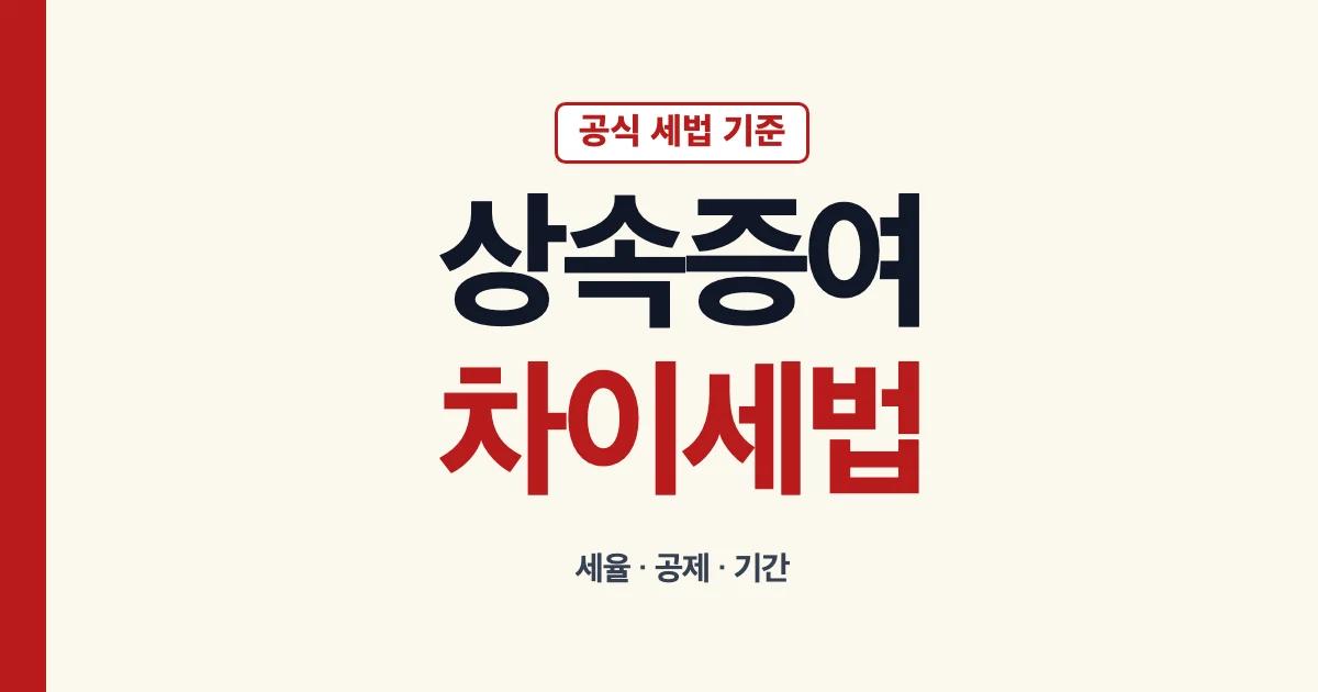 상속증여 차이와 세율 공제 기간을 비교하는 안내