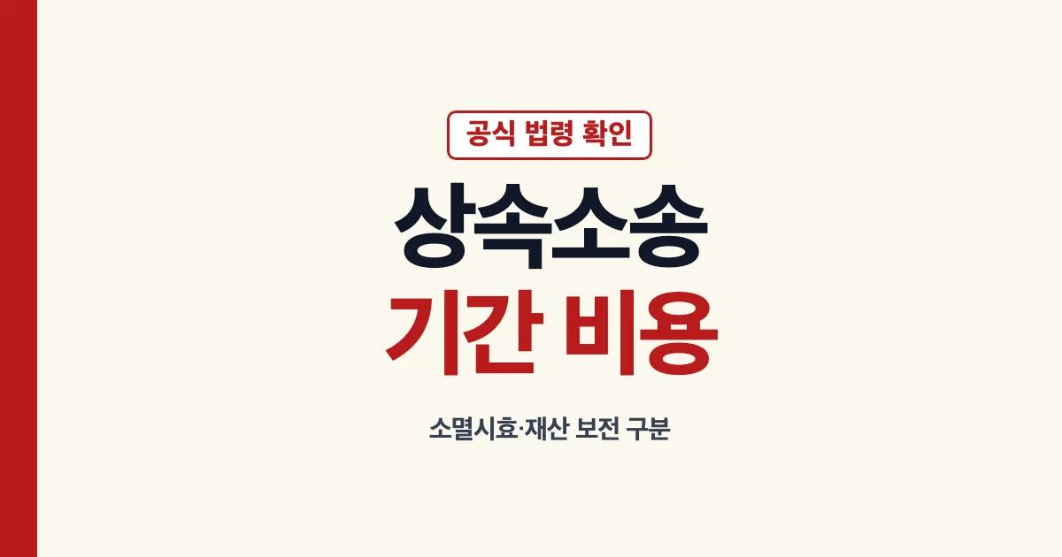 상속소송 기간 비용 소멸시효와 재산 보전 안내