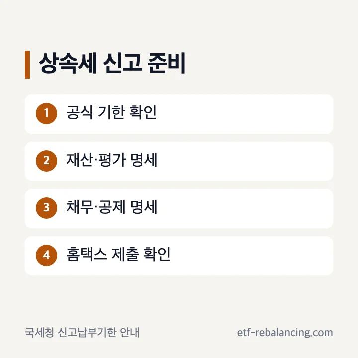 국세청 상속세 신고기한과 제출서류 확인
