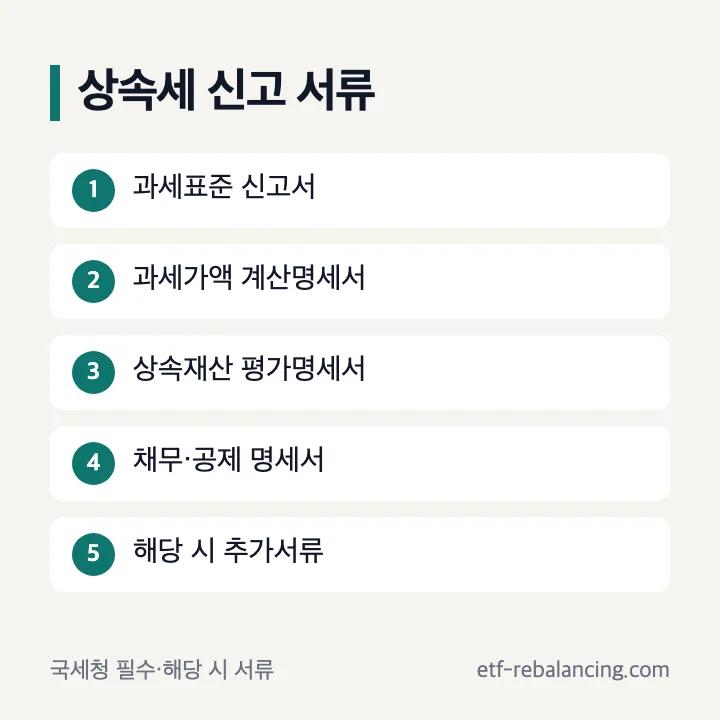 상속세 신고 필요서류 준비 목록