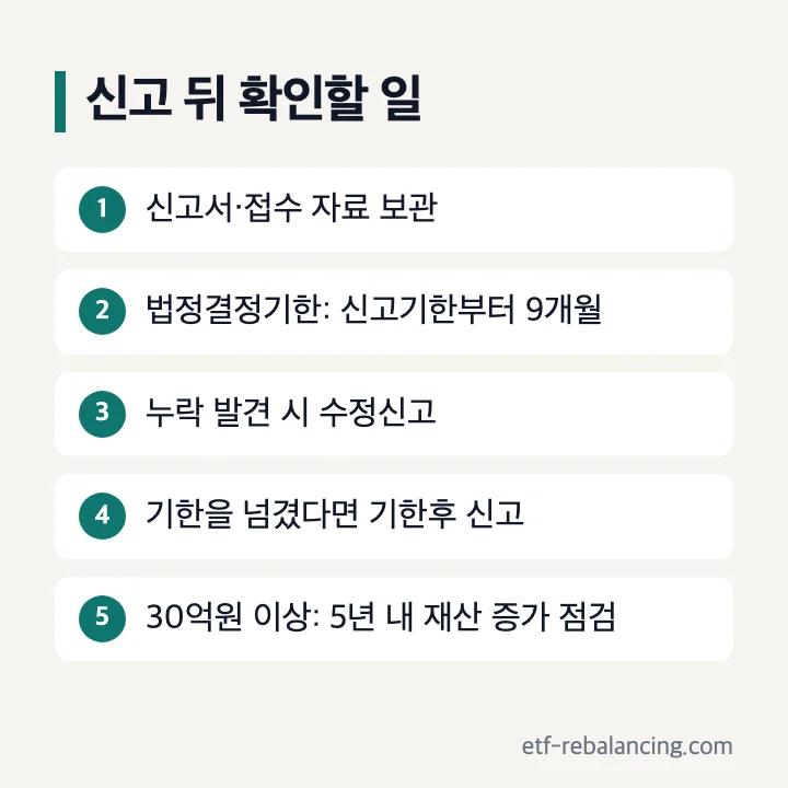 상속세 신고 뒤 확인할 다섯 가지