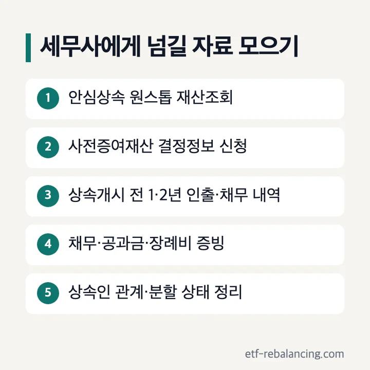 상속세 신고 세무사에게 넘길 자료 모으는 순서