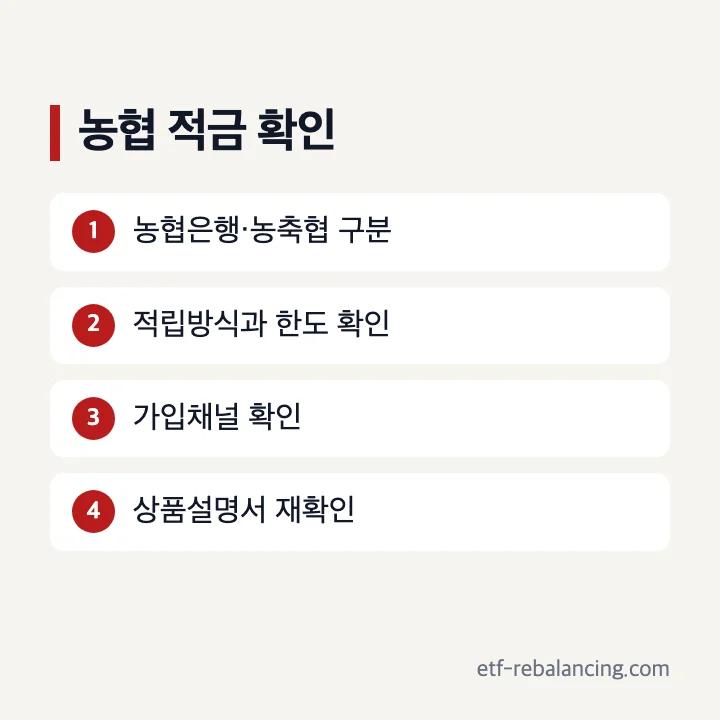 농협은행과 농축협 적금 공식 확인 순서