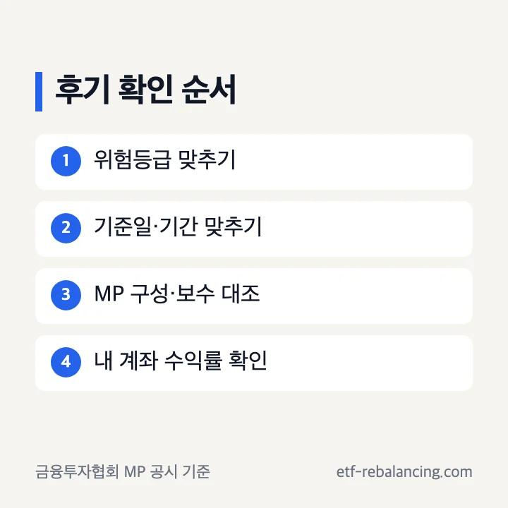 일임형 ISA 후기 확인 순서