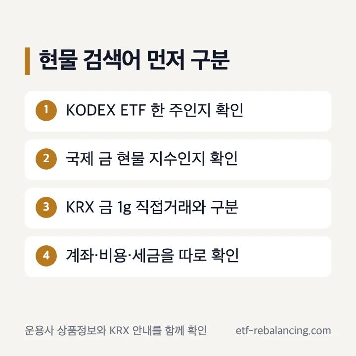 KODEX 금액티브와 KRX 금현물 직접거래 차이