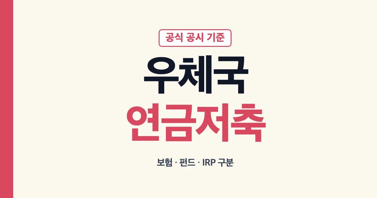 우체국연금저축 보험 펀드 IRP 구분 안내