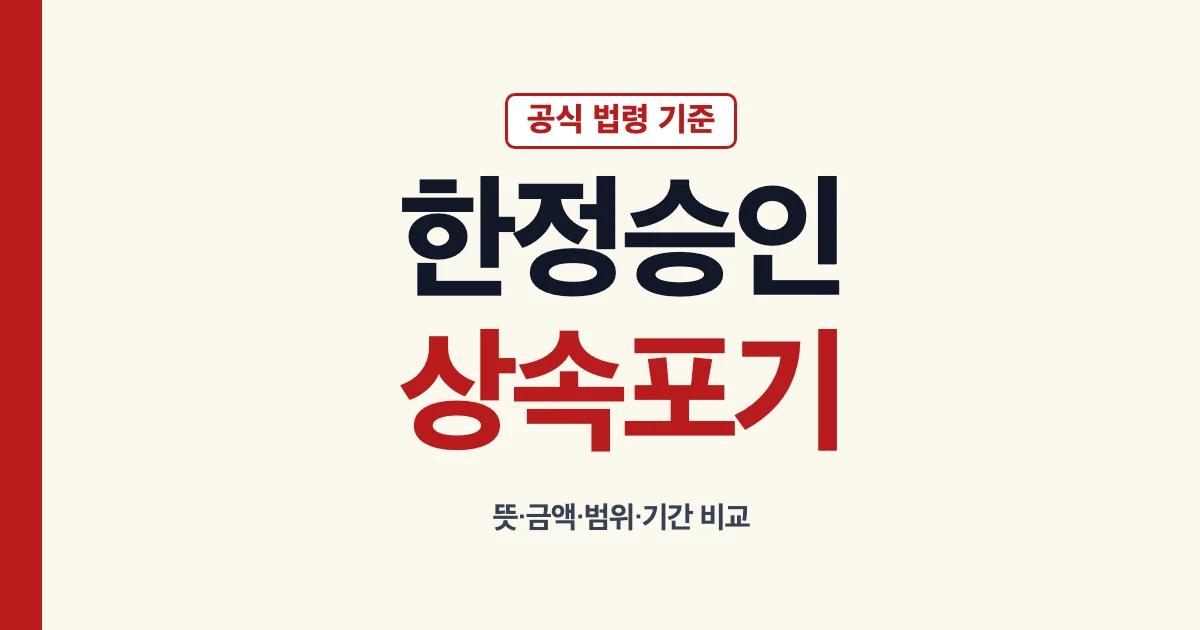 한정승인과 상속포기 뜻 범위 기간 비교