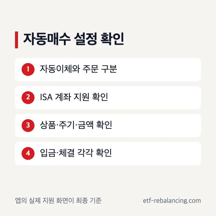 미래에셋 ISA 자동이체와 자동매수 설정 확인 순서