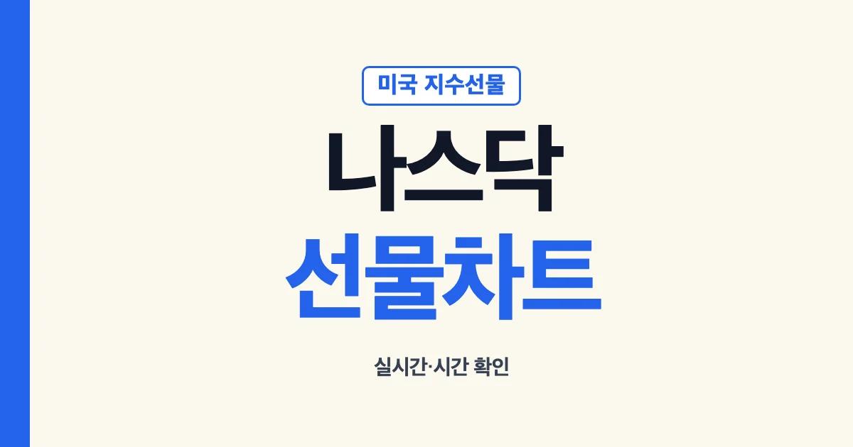 나스닥선물 실시간 차트와 거래시간 확인 안내