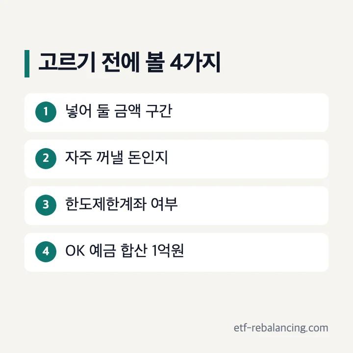 OK저축은행 파킹통장 고르기 전 확인할 4가지