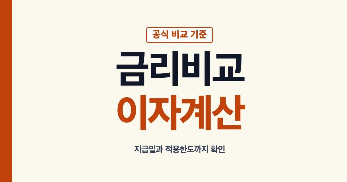 파킹통장 금리 비교와 이자 계산 지급일 확인
