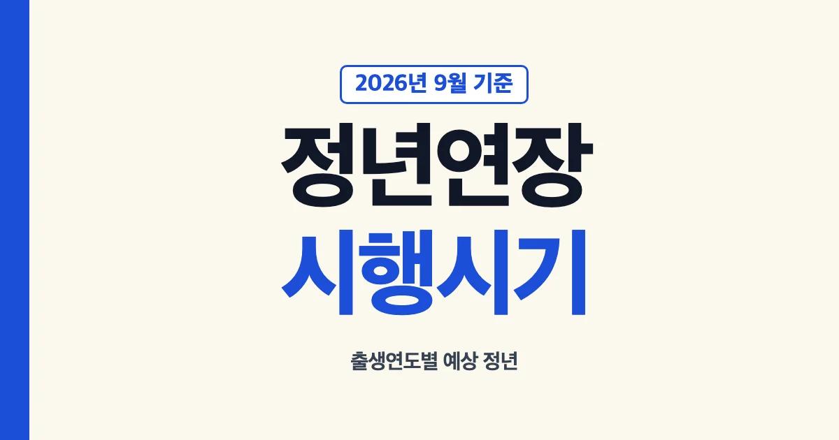 정년연장 65세 초안의 연도별 정년과 출생연도별 예상 요약