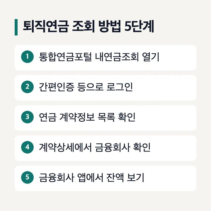 퇴직연금 조회 방법 통합연금포털 내연금조회 5단계