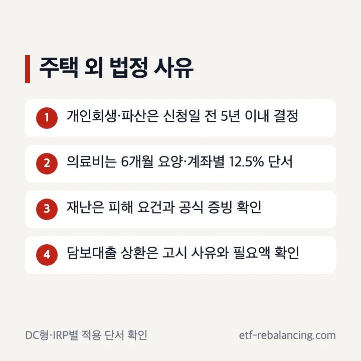 개인회생 의료비 재난 퇴직연금 중도인출 요건