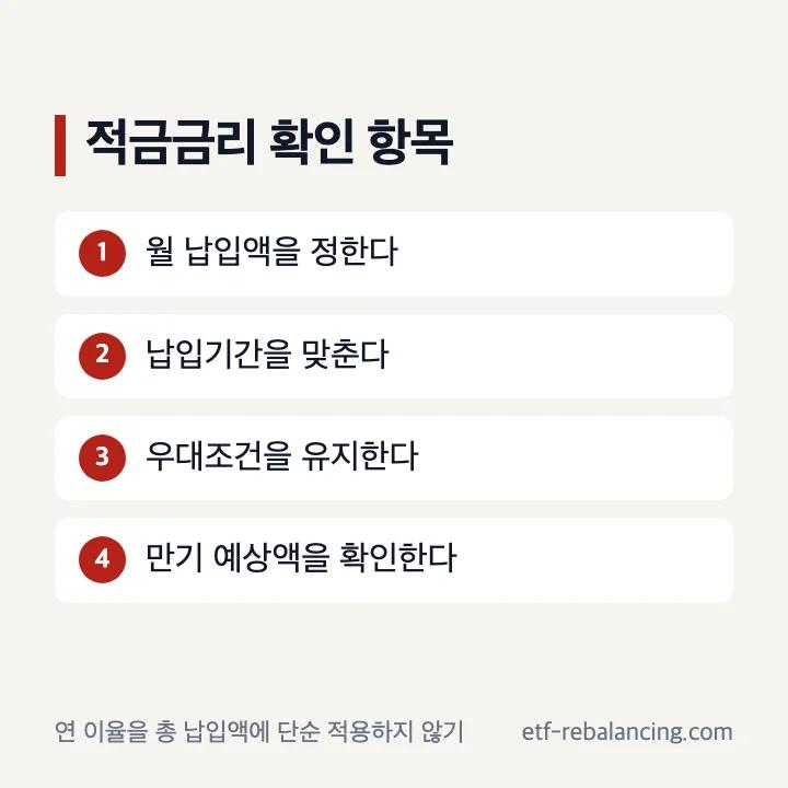 SBI저축은행 적금금리 확인 항목