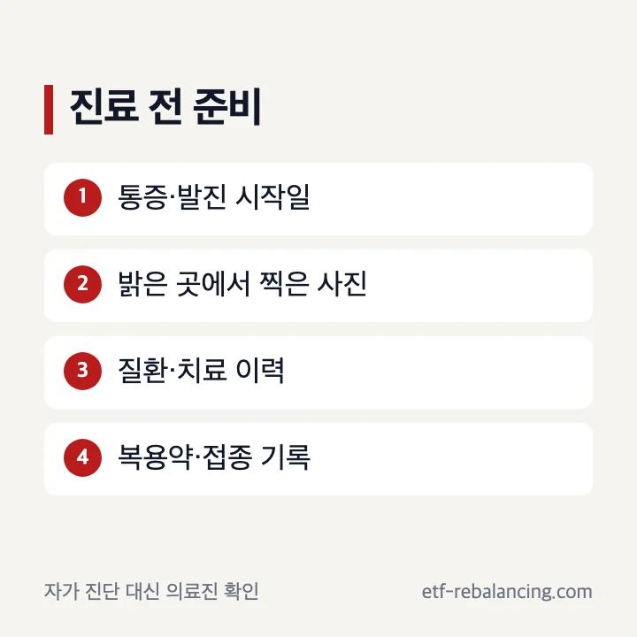 대상포진 진료 전에 준비할 증상 시작일 사진 복용약 접종력