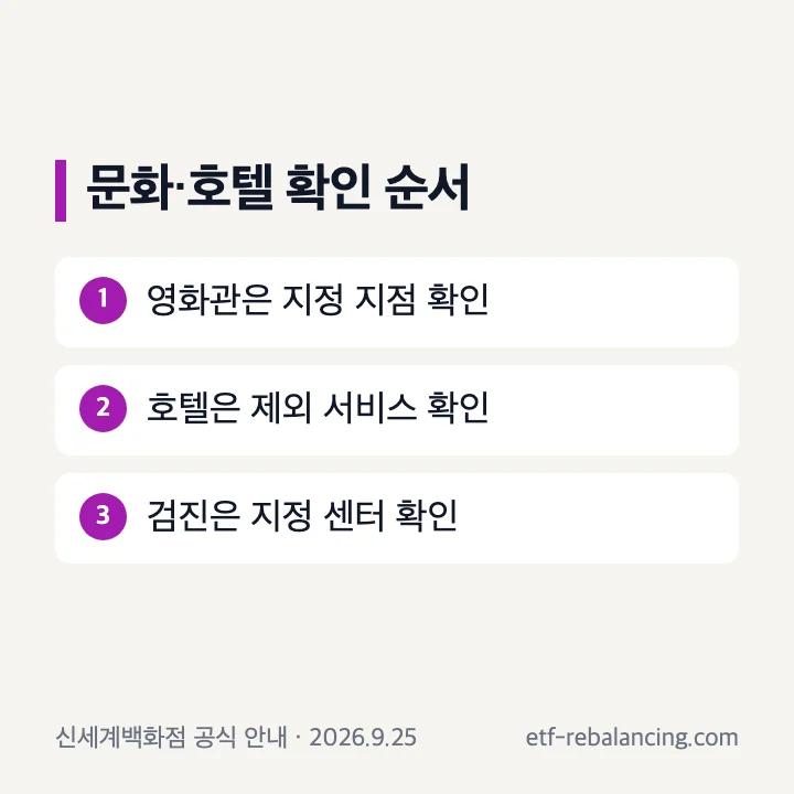 신세계상품권 호텔 문화 건강검진 사용처 안내