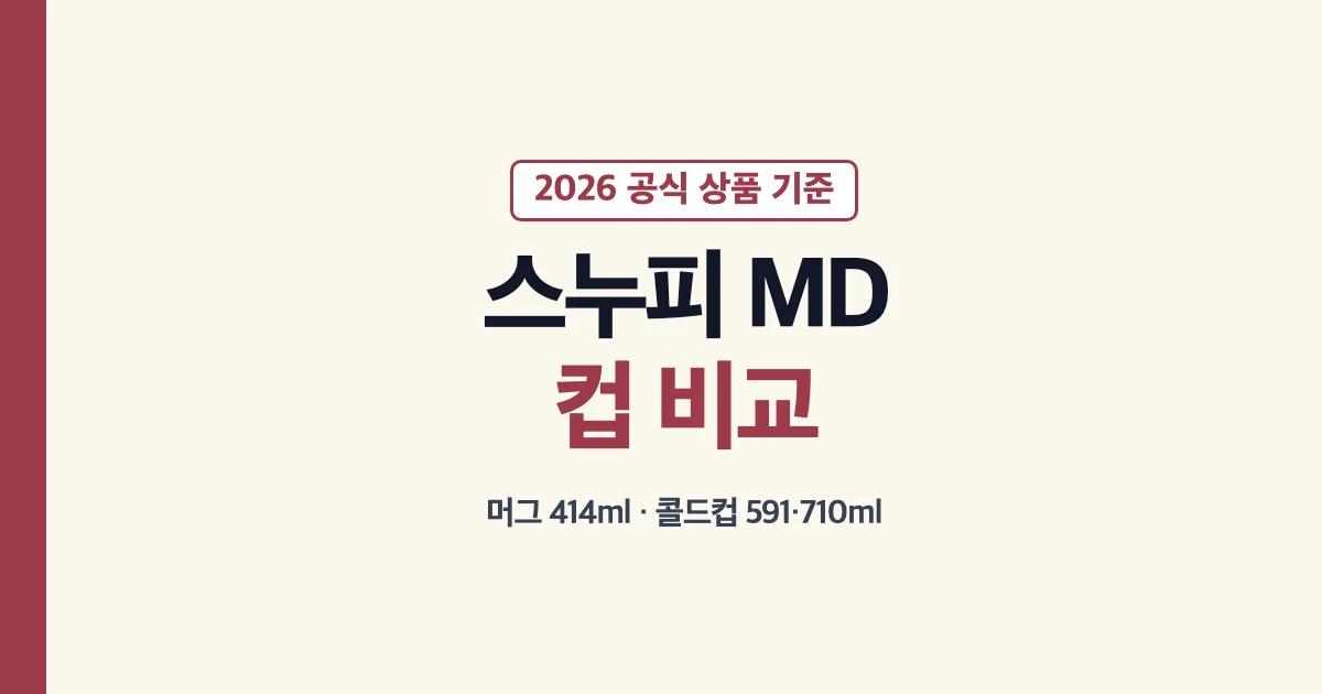 스타벅스 스누피 MD 머그와 콜드컵 비교 안내