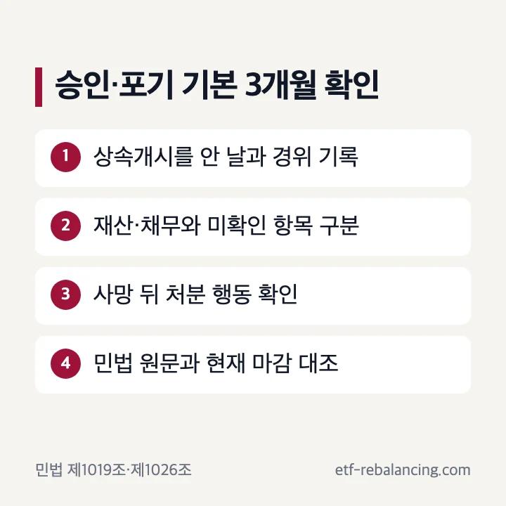 상속포기 한정승인 기본 3개월 확인 순서