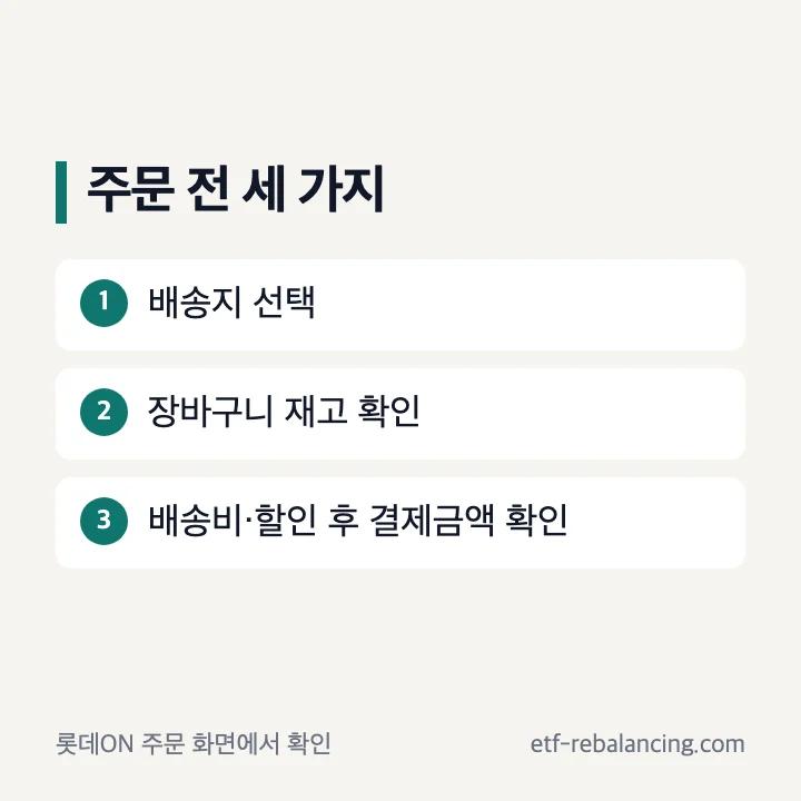 장바구니 재고와 최종 결제금액 확인 절차