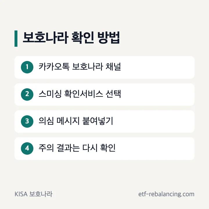 보호나라 채널에서 의심 메시지를 확인하는 순서