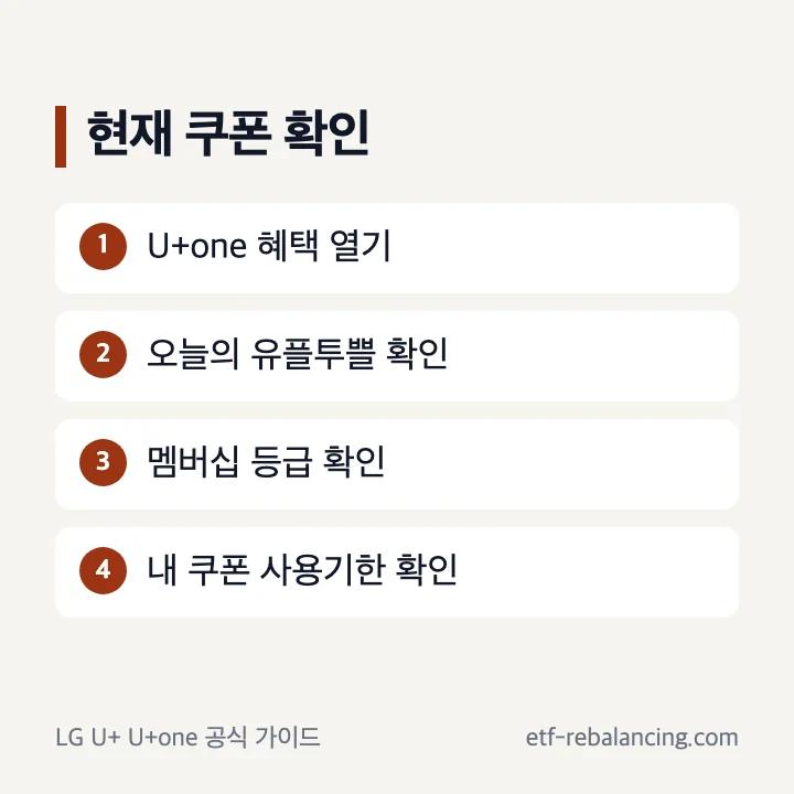 U+one 혜택과 내 쿠폰 확인 순서