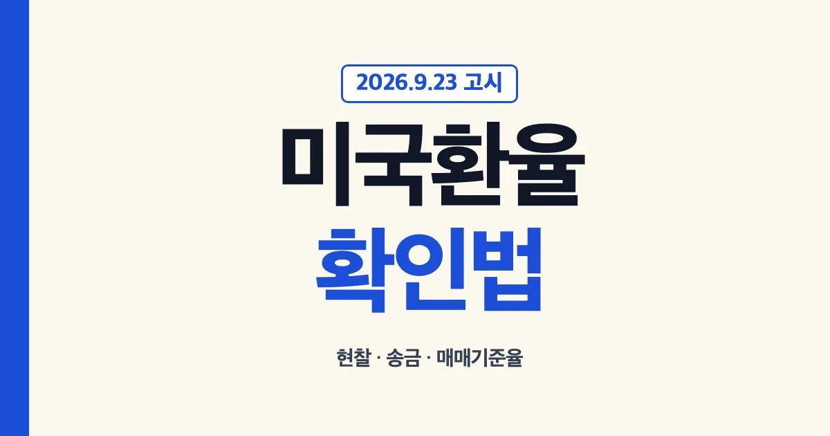 미국환율을 고시일과 거래 종류별로 확인하는 안내