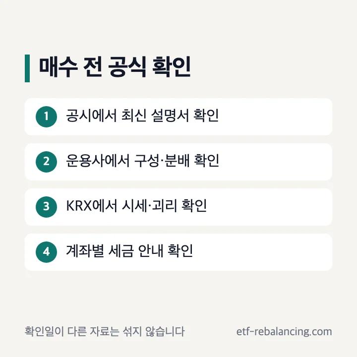종합채권 ETF 매수 전 공식 확인 순서