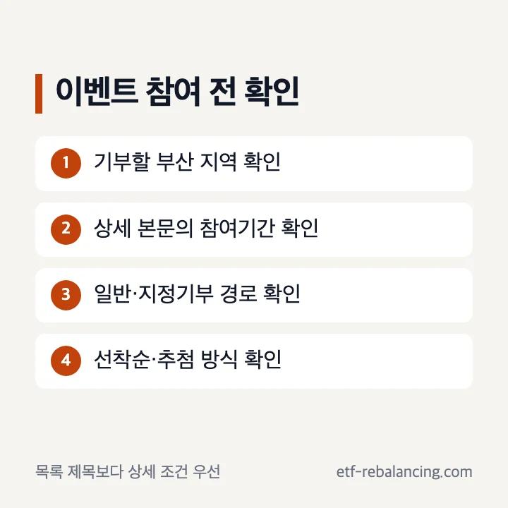부산 고향사랑기부제 이벤트 참여 전 확인 순서