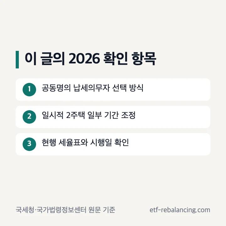 이 글에서 다루는 2026 종부세 변경과 공식 확인 기준