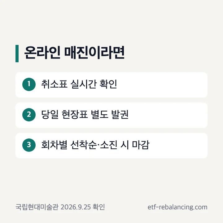 서도호 전시 온라인 매진과 별도 현장발권의 차이