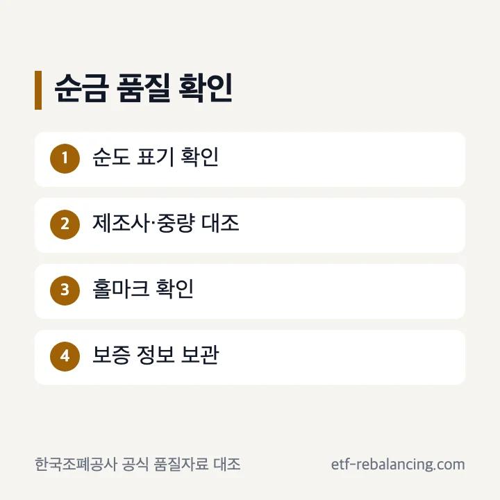 순금 골드바 순도 홀마크 품질표식 확인