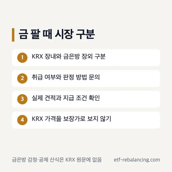 순금 팔기와 금 매도 순서